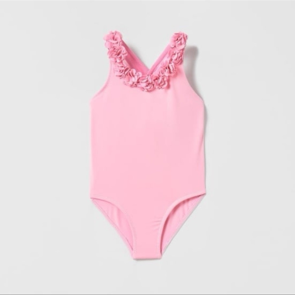 Zara Kids Pink Floral Swimsuit - Size 4-5 Years